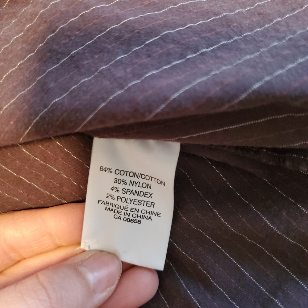 Large brown pin stripped button down - Picture 3 of 7